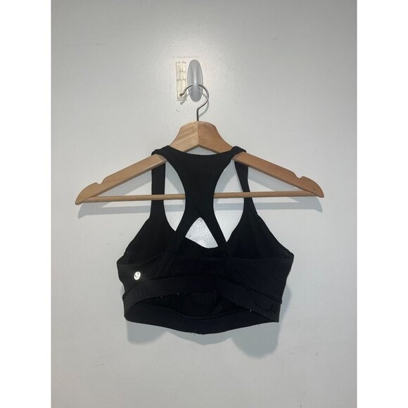 Lululemon Black Racerback Sports Bra Size 6 Lightweight Comfortable Stretch Acti - Picture 2 of 6